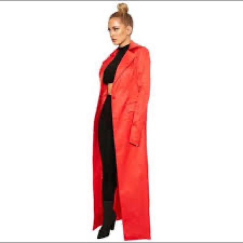 Red Naked Wardrobe, Size Large, Trench Coat